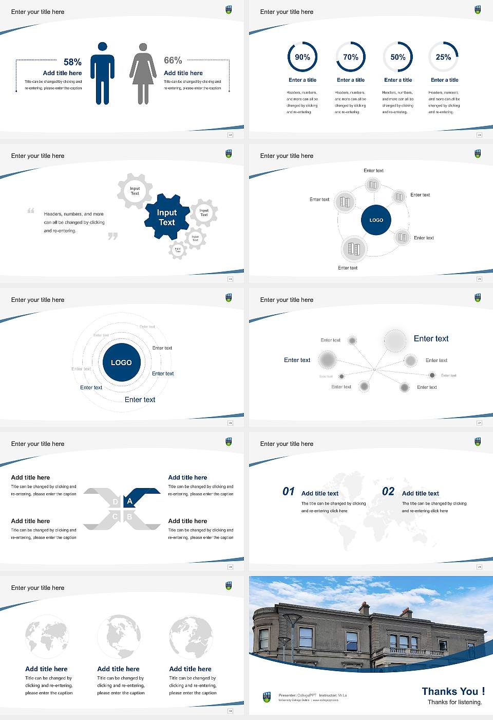 University College Dublin Course/Courseware Creation PPT Template16:9 ratio PPT effect preview image4