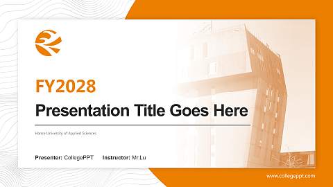 Hanze University of Applied Sciences Academic Presentation/Research Findings Report PPT Template