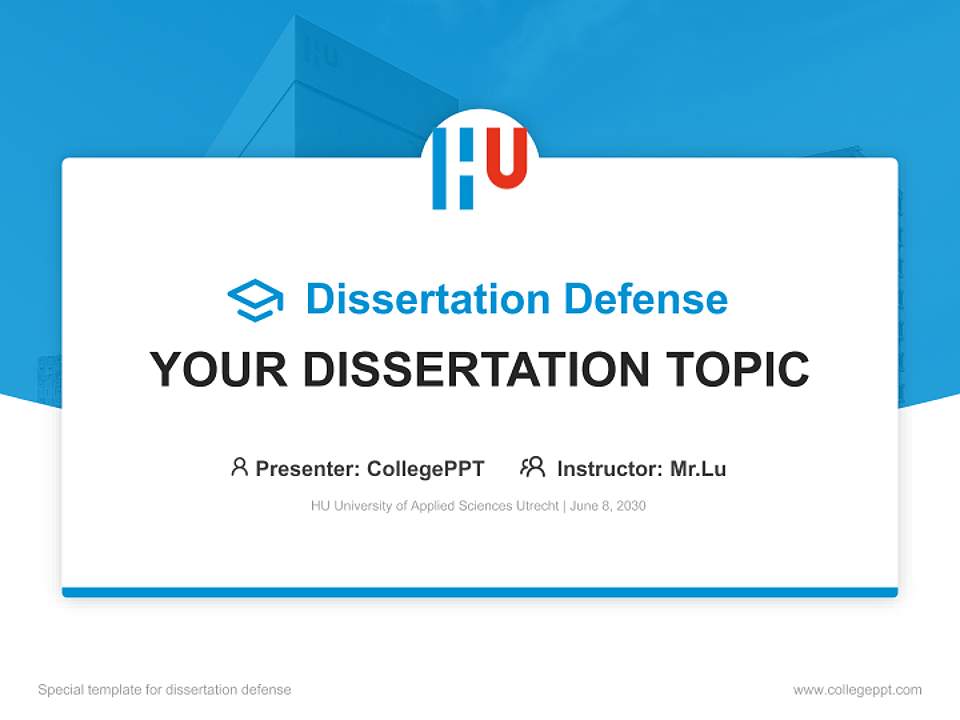 HU University of Applied Sciences Utrecht Graduation Thesis Defense PPT Template4:3 ratio PPT effect preview image7