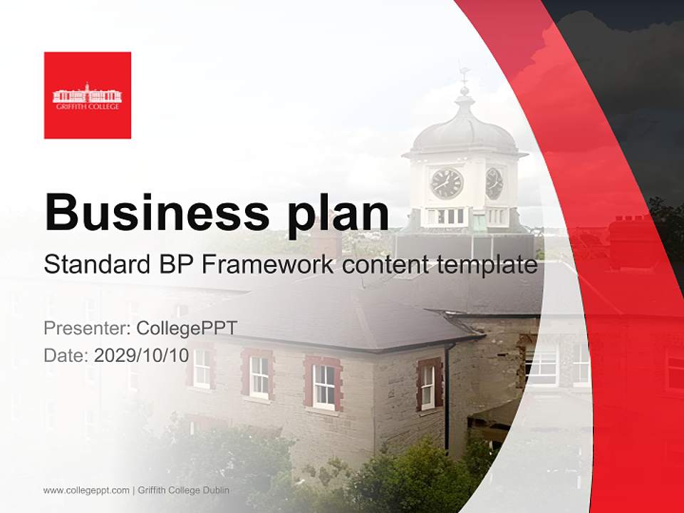 Griffith College Dublin Competition/Entrepreneurship Contest PPT Template4:3 ratio PPT effect preview image9