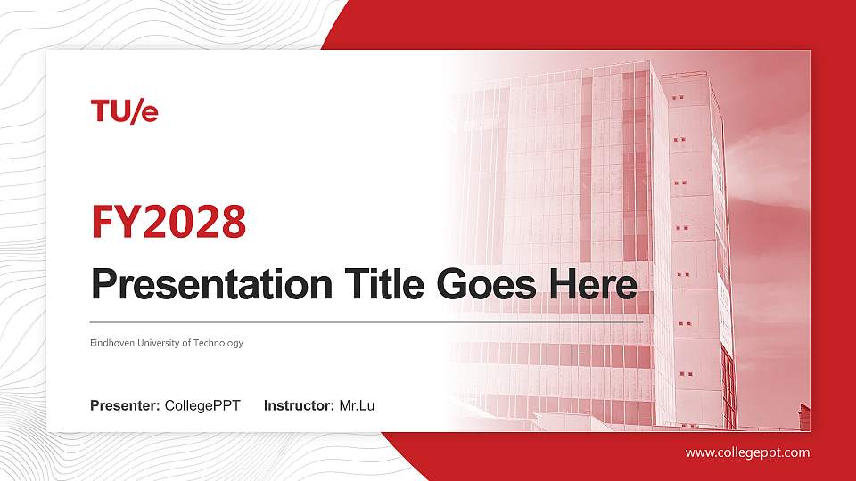 Eindhoven University of Technology Academic Presentation/Research Findings Report PPT Template16:9 ratio PPT effect preview image