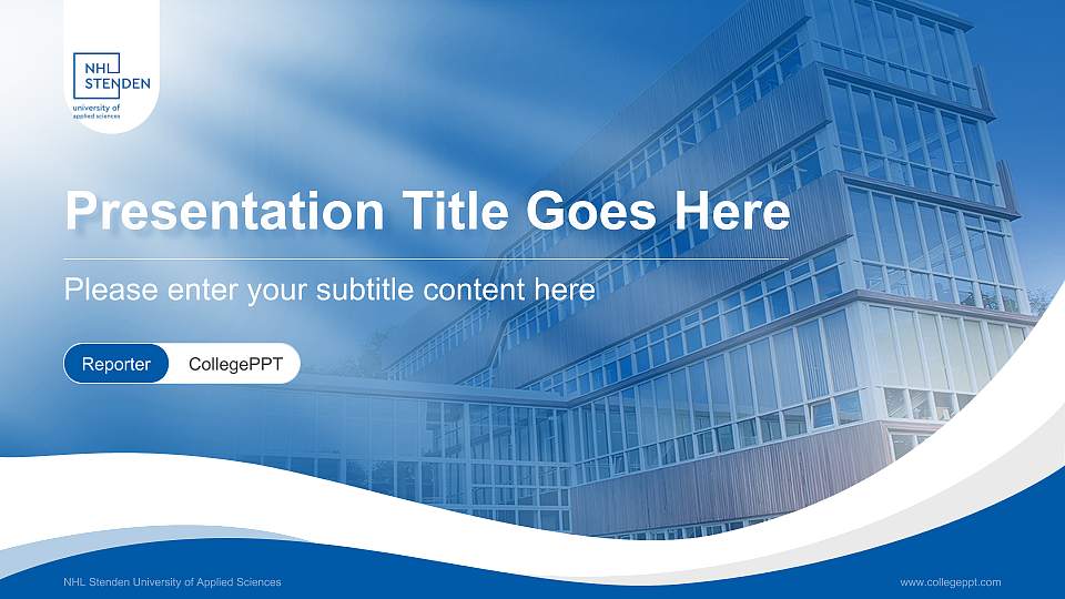 NHL Stenden University of Applied Sciences Lecture Sharing and Networking Event PPT Template16:9 ratio PPT effect preview image