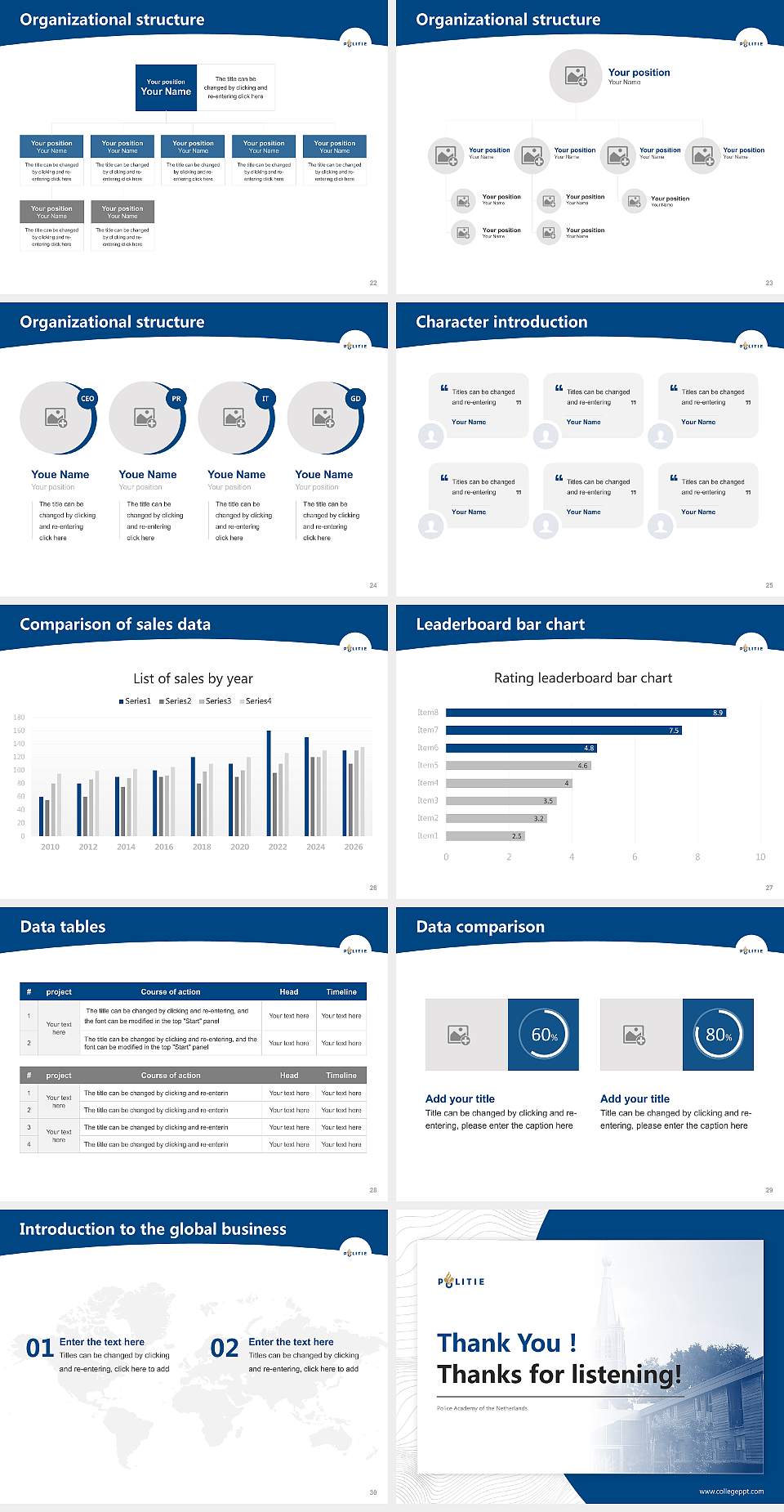 Police Academy of the Netherlands Academic Presentation/Research Findings Report PPT Template4:3 ratio PPT effect preview image4