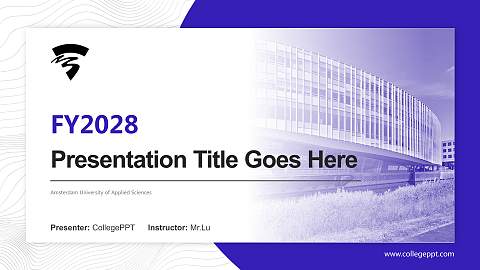 Amsterdam University of Applied Sciences Academic Presentation/Research Findings Report PPT Template