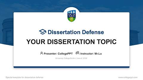 University College Dublin Graduation Thesis Defense PPT Template