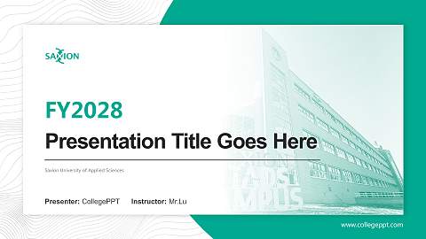 Saxion University of Applied Sciences Academic Presentation/Research Findings Report PPT Template