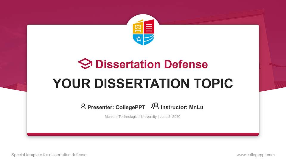 Munster Technological University Graduation Thesis Defense PPT Template16:9 ratio PPT effect preview image