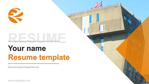 Hanze University of Applied Sciences Resume PPT Template