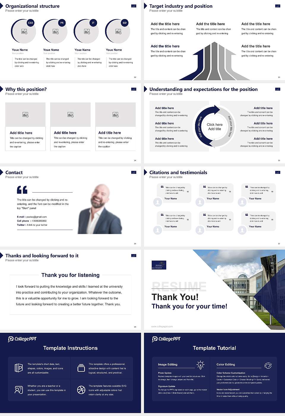 Dundalk Institute of Technology Resume PPT Template16:9 ratio PPT effect preview image4
