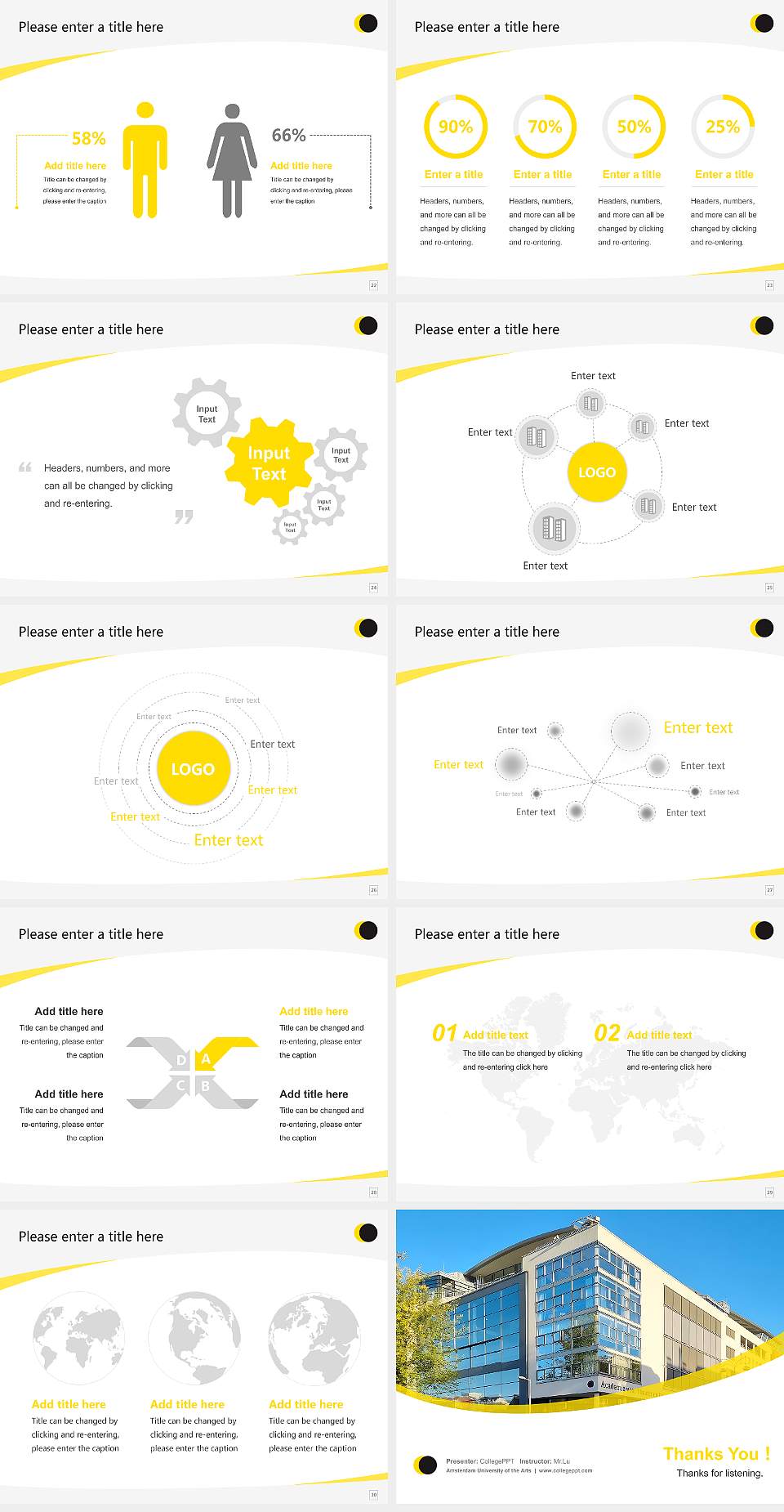 Amsterdam University of the Arts Course/Courseware Creation PPT Template4:3 ratio PPT effect preview image4
