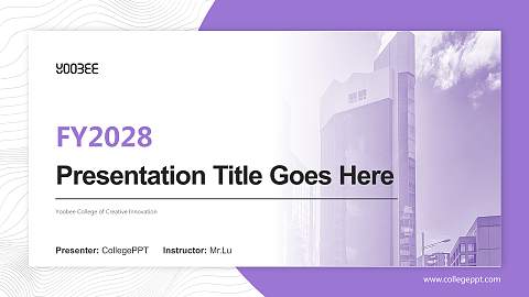 Yoobee College of Creative Innovation Academic Presentation/Research Findings Report PPT Template