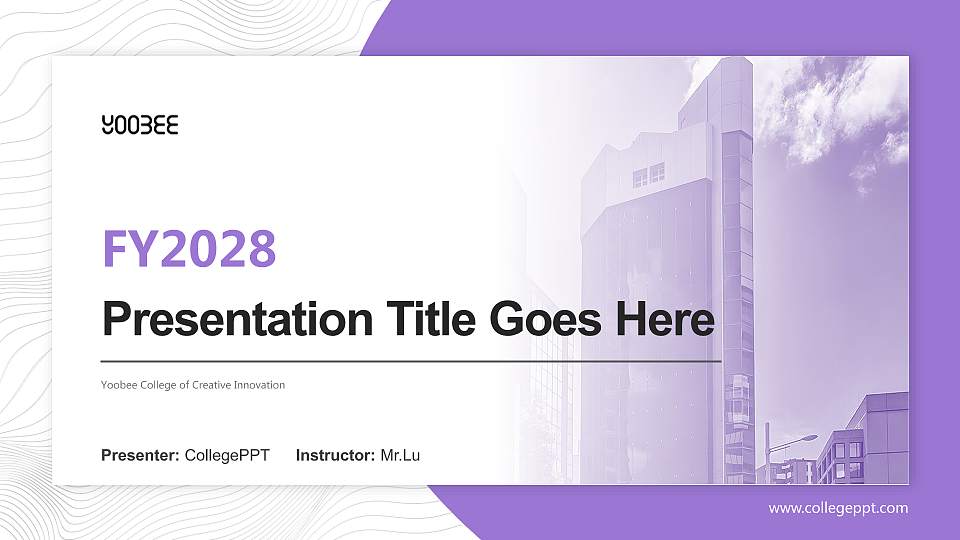 Yoobee College of Creative Innovation Academic Presentation/Research Findings Report PPT Template16:9 ratio PPT effect preview image