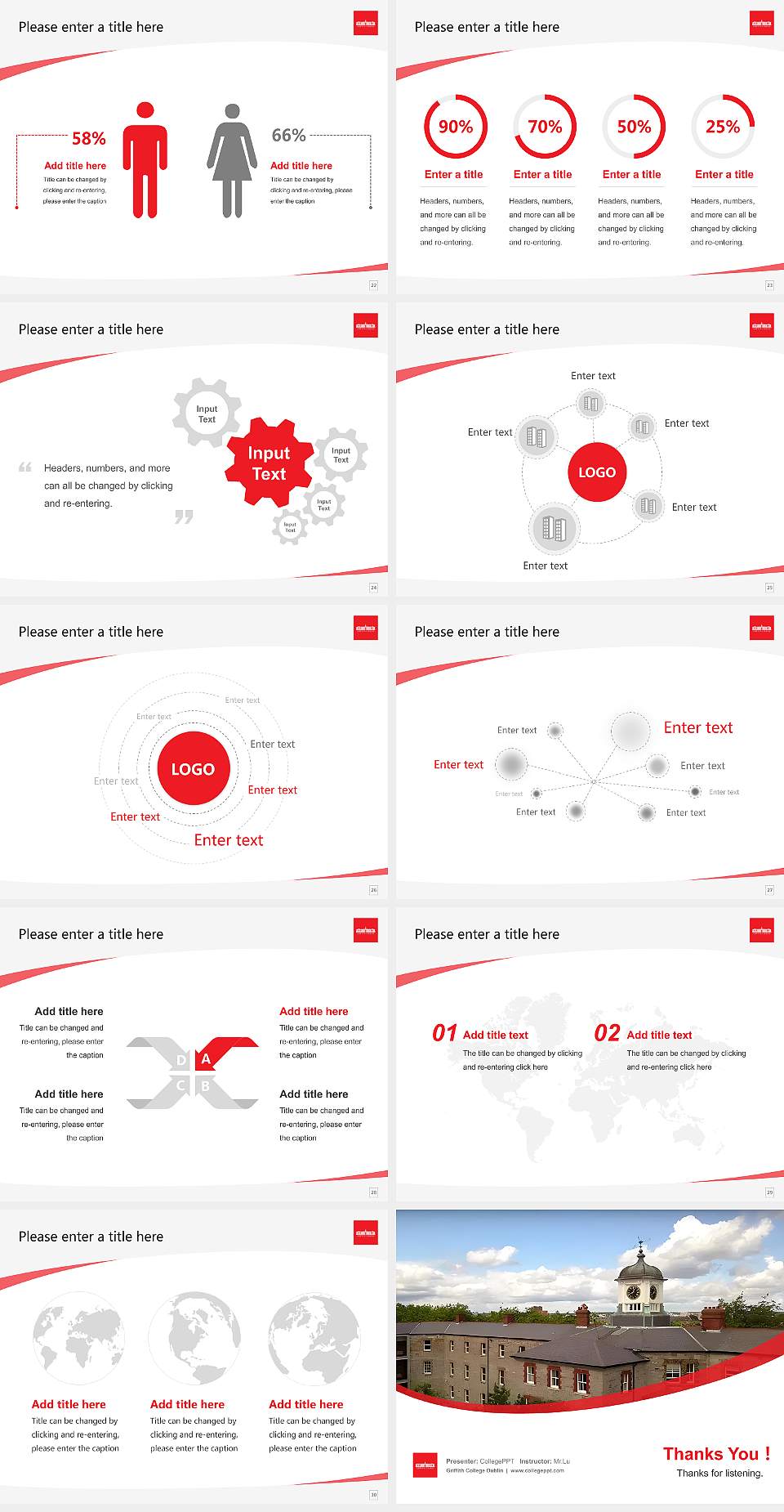 Griffith College Dublin Course/Courseware Creation PPT Template4:3 ratio PPT effect preview image4