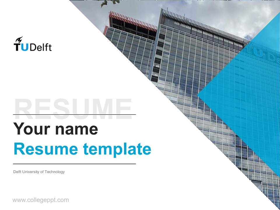Delft University of Technology Resume PPT Template4:3 ratio PPT effect preview image5