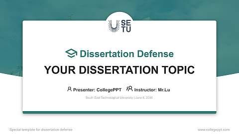 South East Technological University Graduation Thesis Defense PPT Template