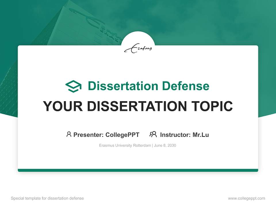 Erasmus University Rotterdam Graduation Thesis Defense PPT Template4:3 ratio PPT effect preview image7