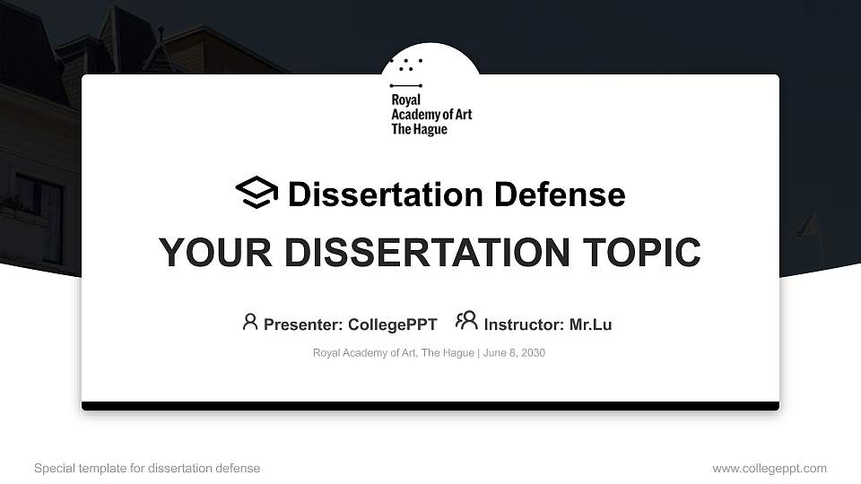 Royal Academy of Art, The Hague Graduation Thesis Defense PPT Template16:9 ratio PPT effect preview image