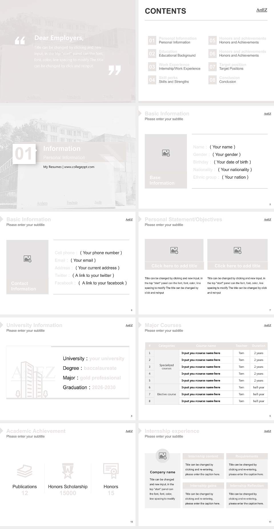 ArtEZ University of the Arts Resume PPT Template4:3 ratio PPT effect preview image2