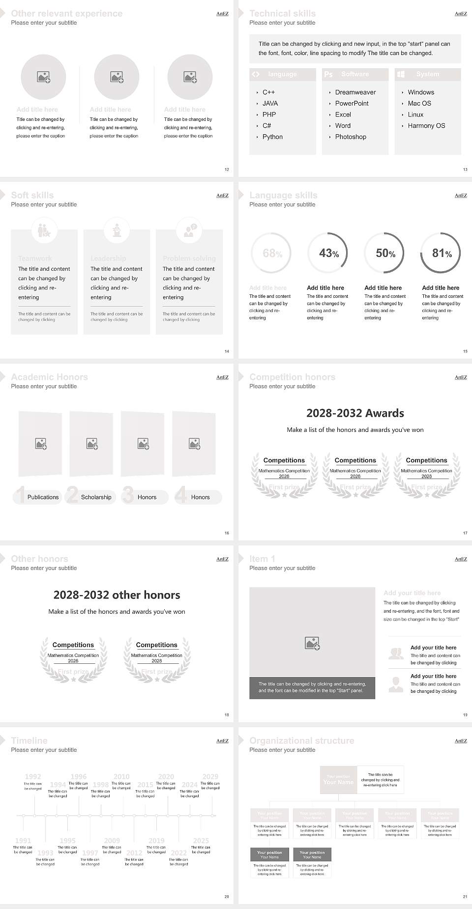 ArtEZ University of the Arts Resume PPT Template4:3 ratio PPT effect preview image3
