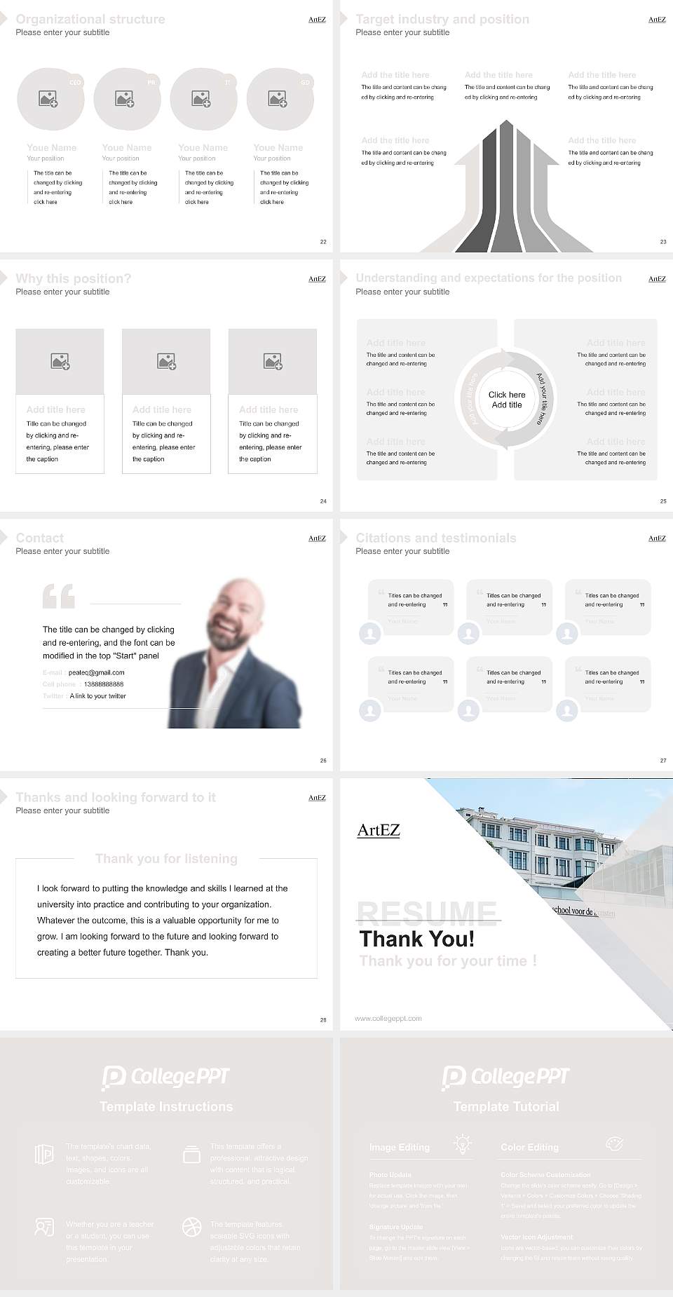 ArtEZ University of the Arts Resume PPT Template4:3 ratio PPT effect preview image4