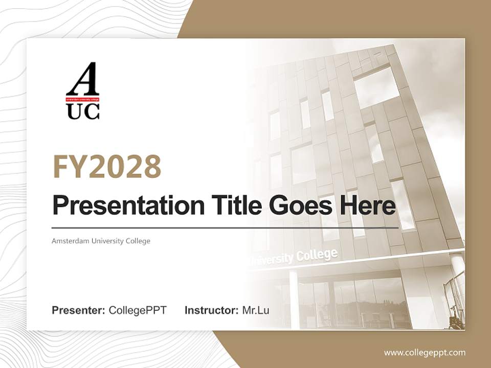 Amsterdam University College Academic Presentation/Research Findings Report PPT Template4:3 ratio PPT effect preview image5