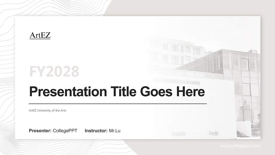 ArtEZ University of the Arts Academic Presentation/Research Findings Report PPT Template16:9 ratio PPT effect preview image