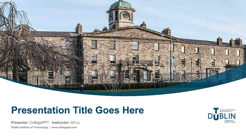 Dublin Institute of Technology Course/Courseware Creation PPT Template16:9 ratio PPT effect preview image1