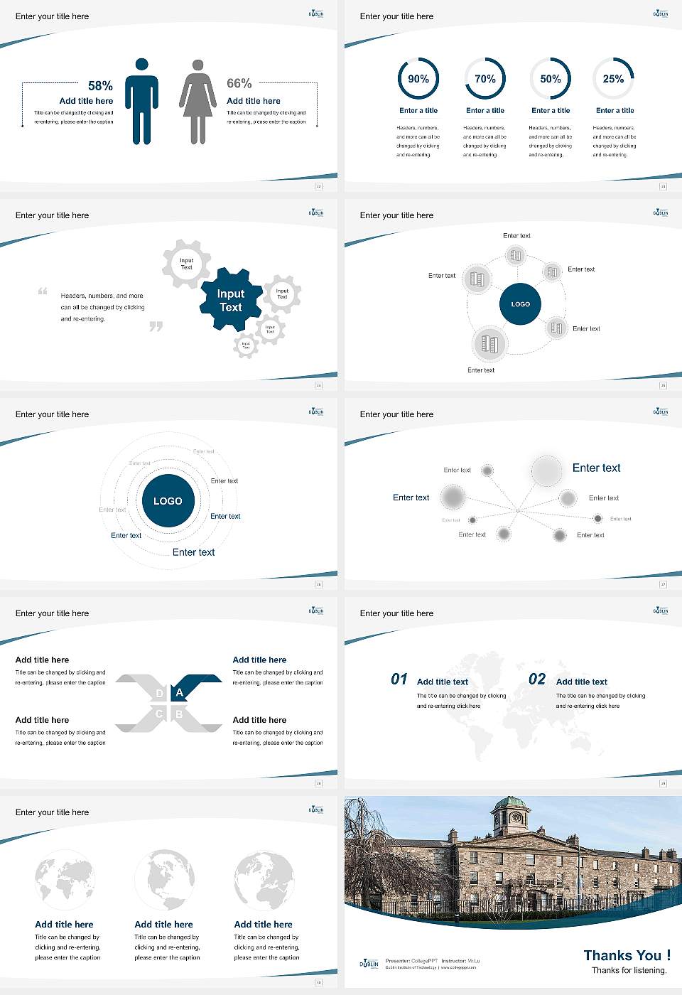 Dublin Institute of Technology Course/Courseware Creation PPT Template16:9 ratio PPT effect preview image4