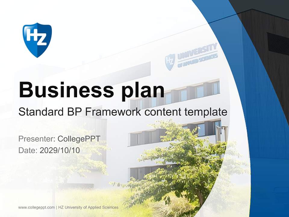 HZ University of Applied Sciences Competition/Entrepreneurship Contest PPT Template4:3 ratio PPT effect preview image9