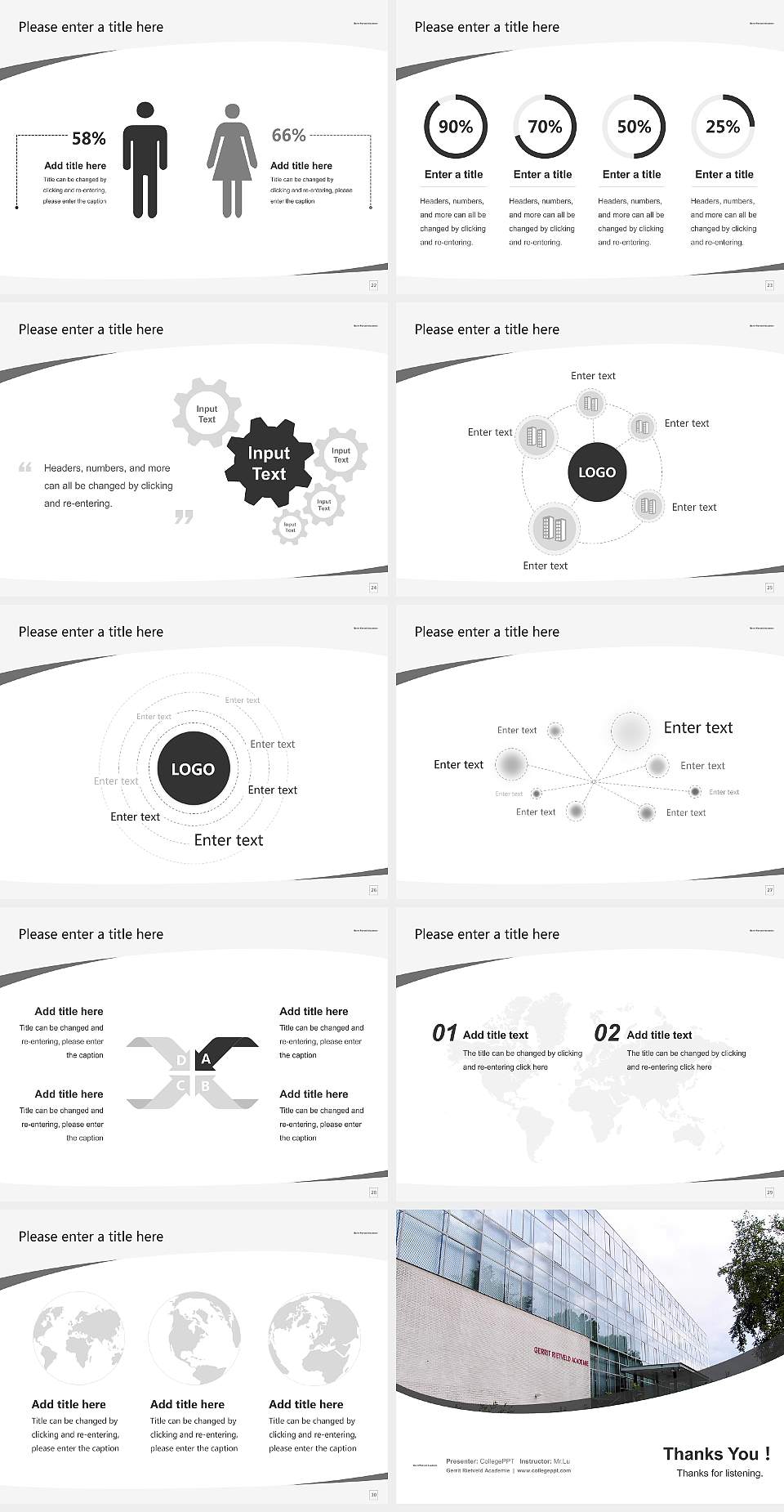 Gerrit Rietveld Academie Course/Courseware Creation PPT Template4:3 ratio PPT effect preview image4