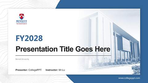 Bennett University Academic Presentation/Research Findings Report PPT Template