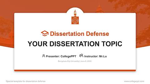 Bengaluru City University Graduation Thesis Defense PPT Template