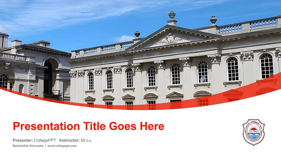 Barkatullah University Course/Courseware Creation PPT Template16:9 ratio PPT effect preview image