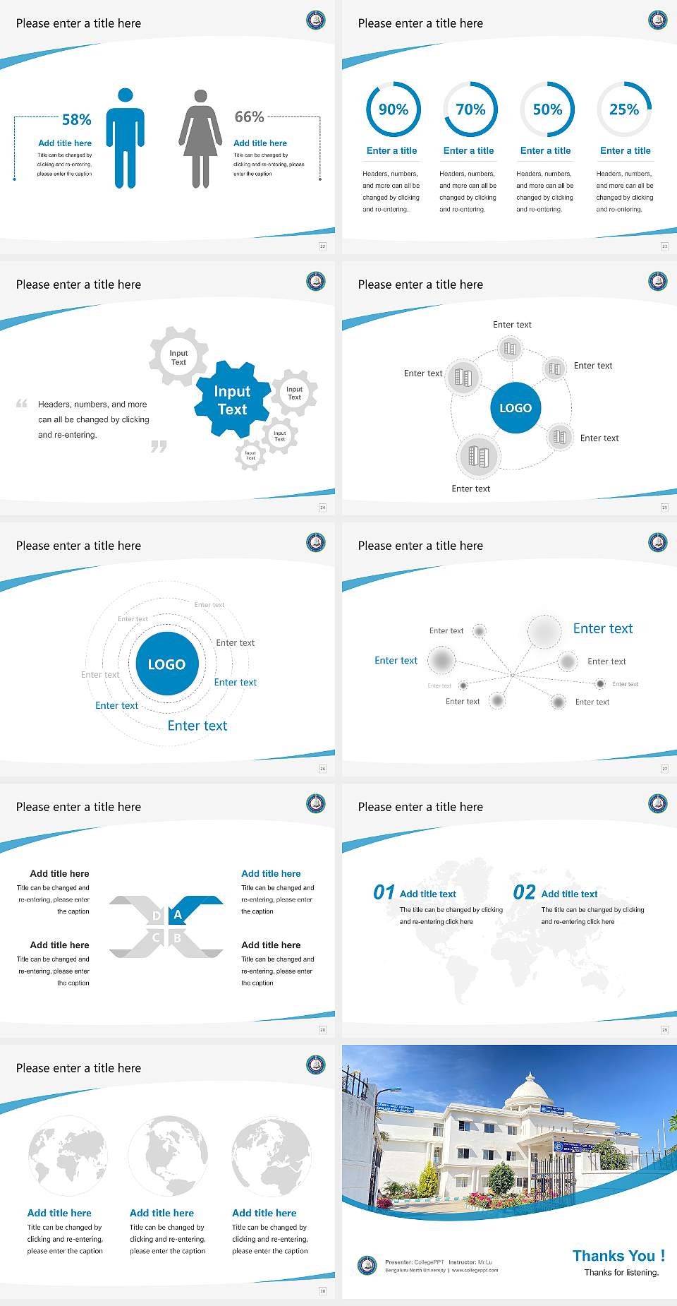 Bengaluru North University Course/Courseware Creation PPT Template4:3 ratio PPT effect preview image4