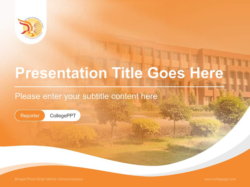 Bhagat Phool Singh Mahila Vishwavidyalaya Lecture Sharing and Networking Event PPT Template4:3 ratio PPT effect preview image4