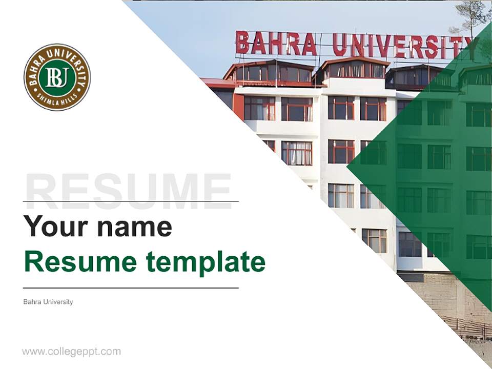 Bahra University Resume PPT Template4:3 ratio PPT effect preview image5