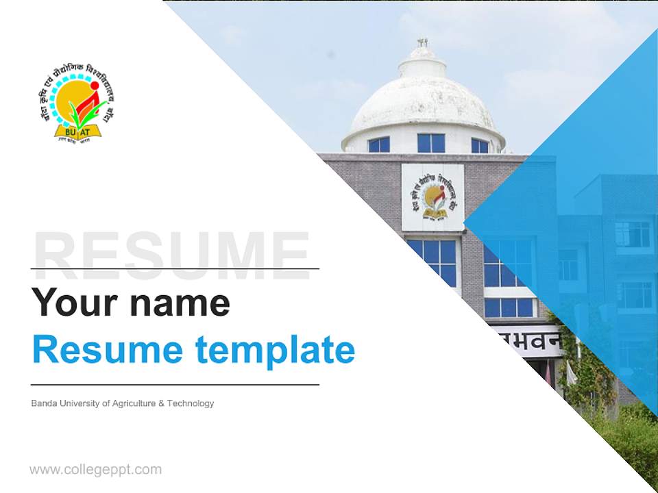 Banda University of Agriculture & Technology Resume PPT Template4:3 ratio PPT effect preview image5