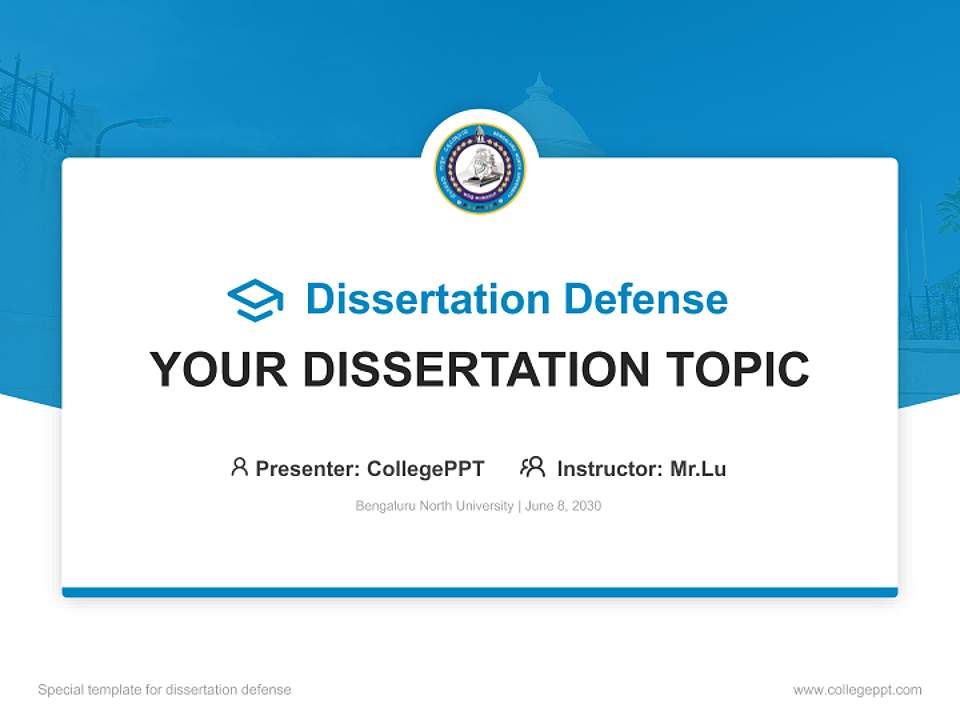 Bengaluru North University Graduation Thesis Defense PPT Template4:3 ratio PPT effect preview image7
