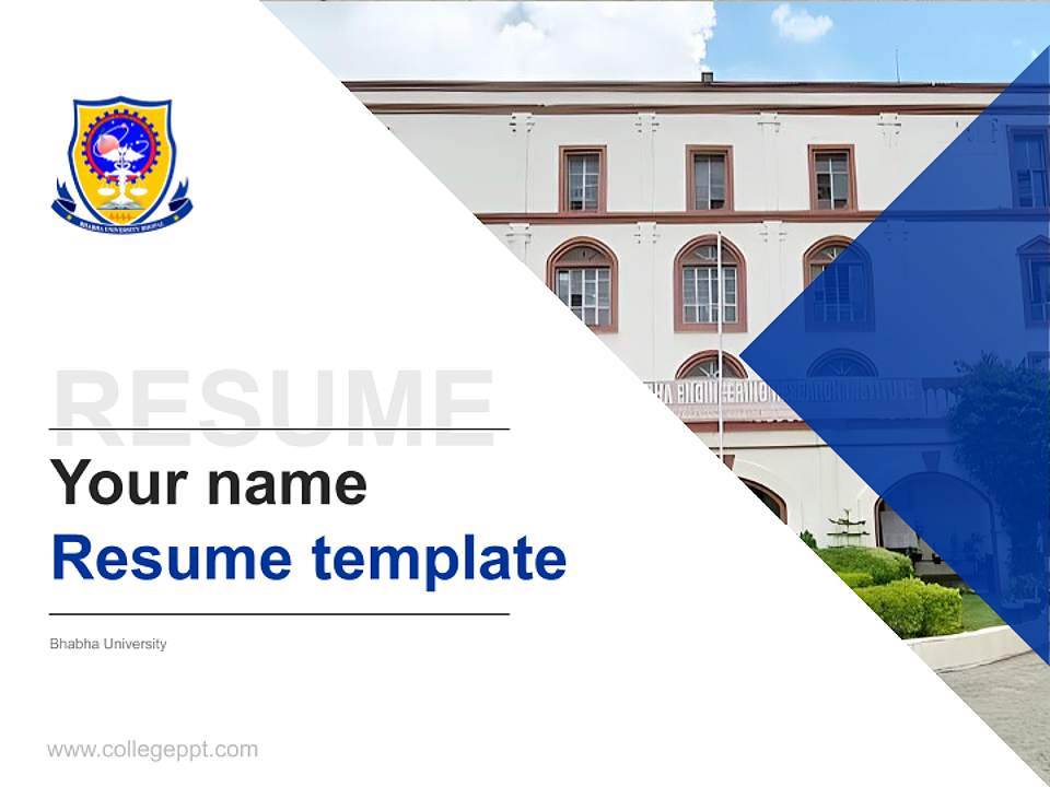 Bhabha University Resume PPT Template4:3 ratio PPT effect preview image5