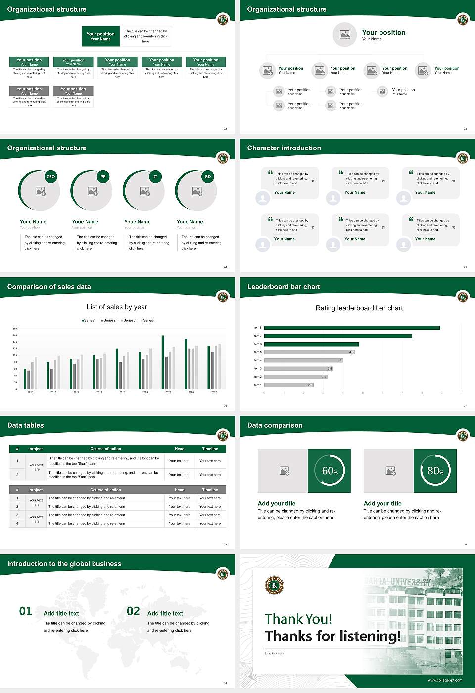 Bahra University Academic Presentation/Research Findings Report PPT Template16:9 ratio PPT effect preview image4