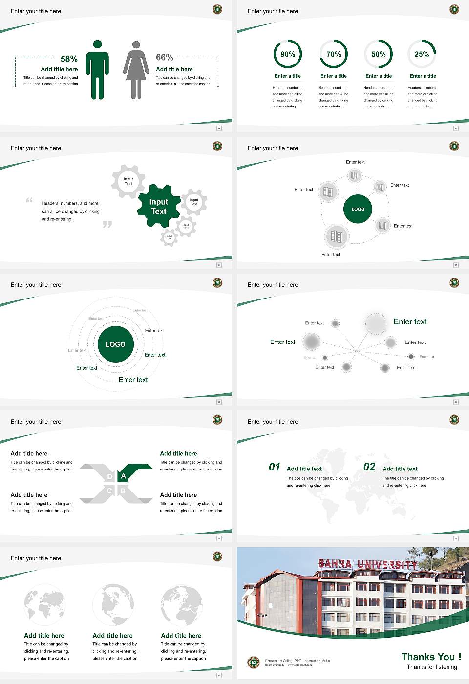 Bahra University Course/Courseware Creation PPT Template16:9 ratio PPT effect preview image4