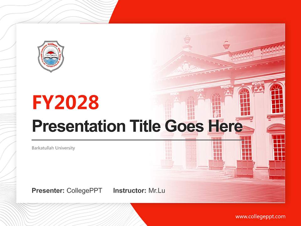 Barkatullah University Academic Presentation/Research Findings Report PPT Template4:3 ratio PPT effect preview image5