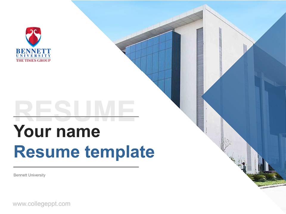 Bennett University Resume PPT Template4:3 ratio PPT effect preview image5