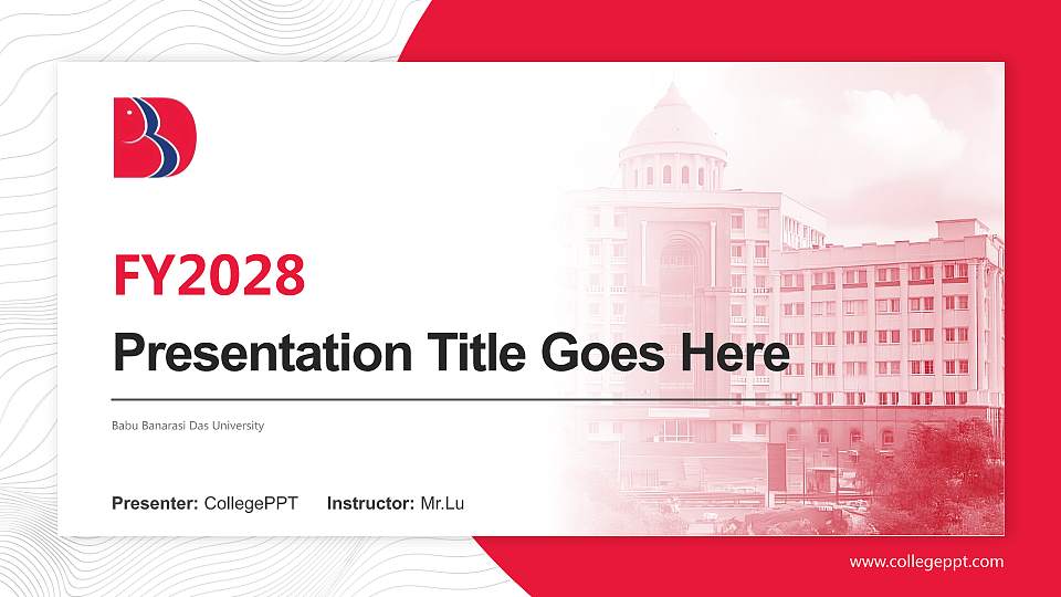 Babu Banarasi Das University Academic Presentation/Research Findings Report PPT Template16:9 ratio PPT effect preview image