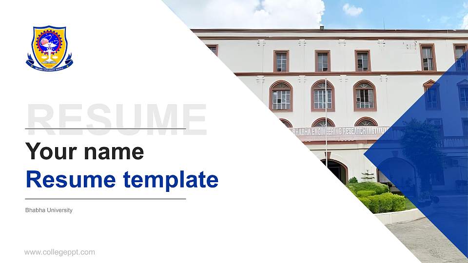Bhabha University Resume PPT Template16:9 ratio PPT effect preview image