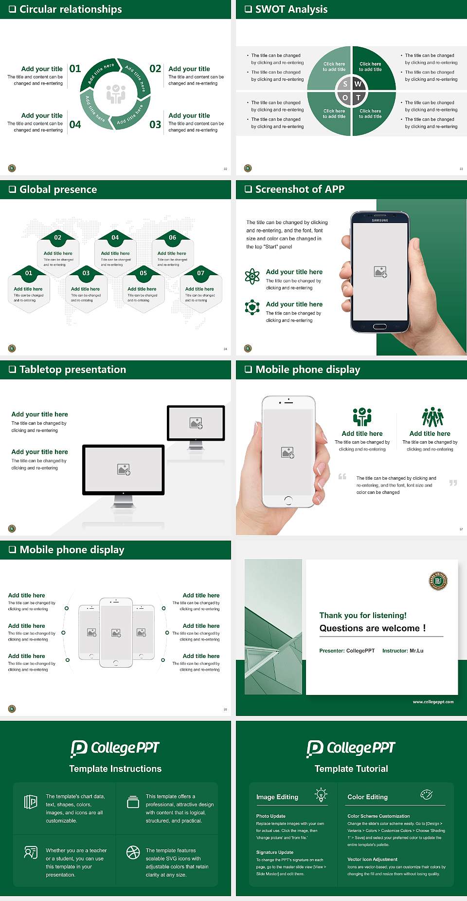 Bahra University General Purpose PPT Template4:3 ratio PPT effect preview image5