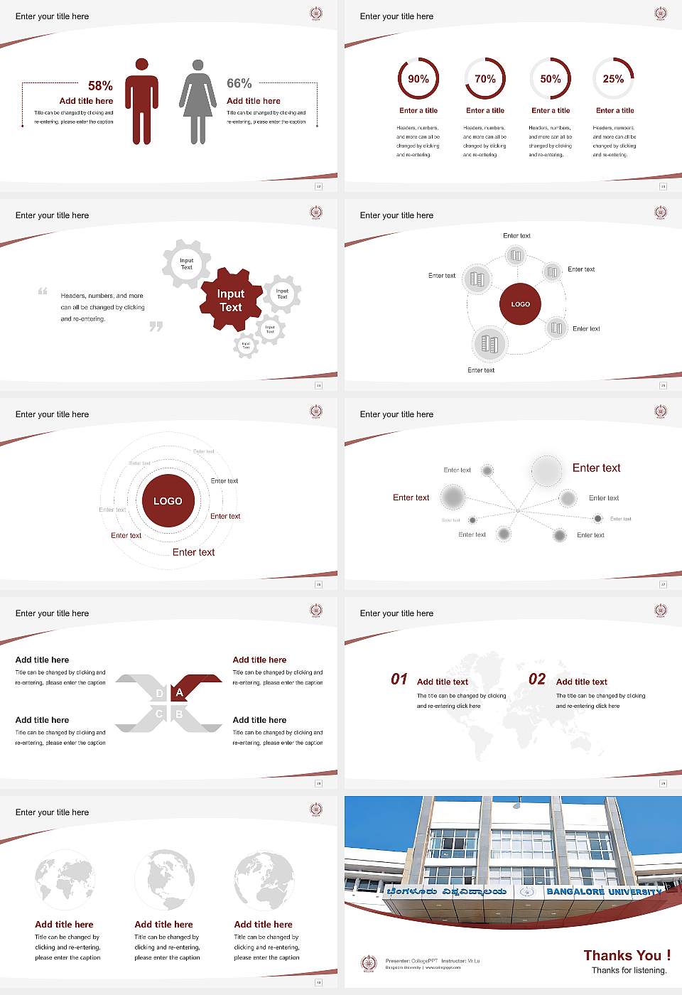 Bangalore University Course/Courseware Creation PPT Template16:9 ratio PPT effect preview image4