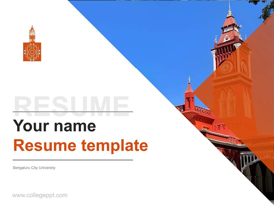 Bengaluru City University Resume PPT Template4:3 ratio PPT effect preview image5