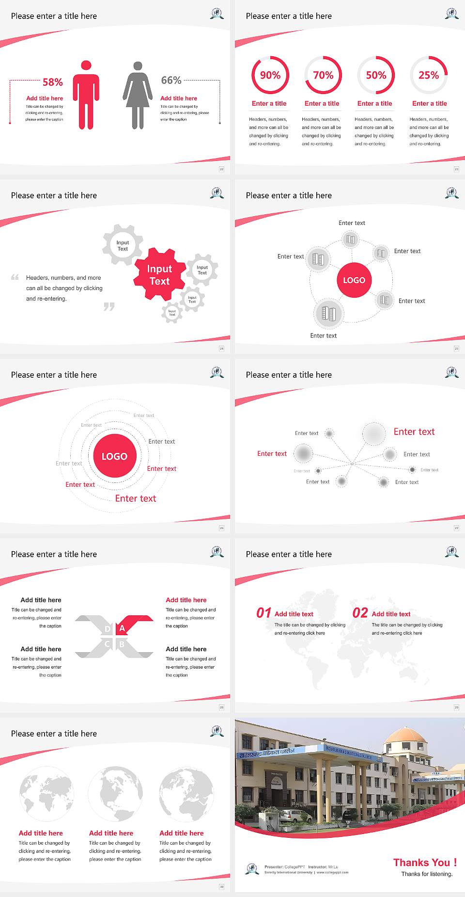 Bareilly International University Course/Courseware Creation PPT Template4:3 ratio PPT effect preview image4