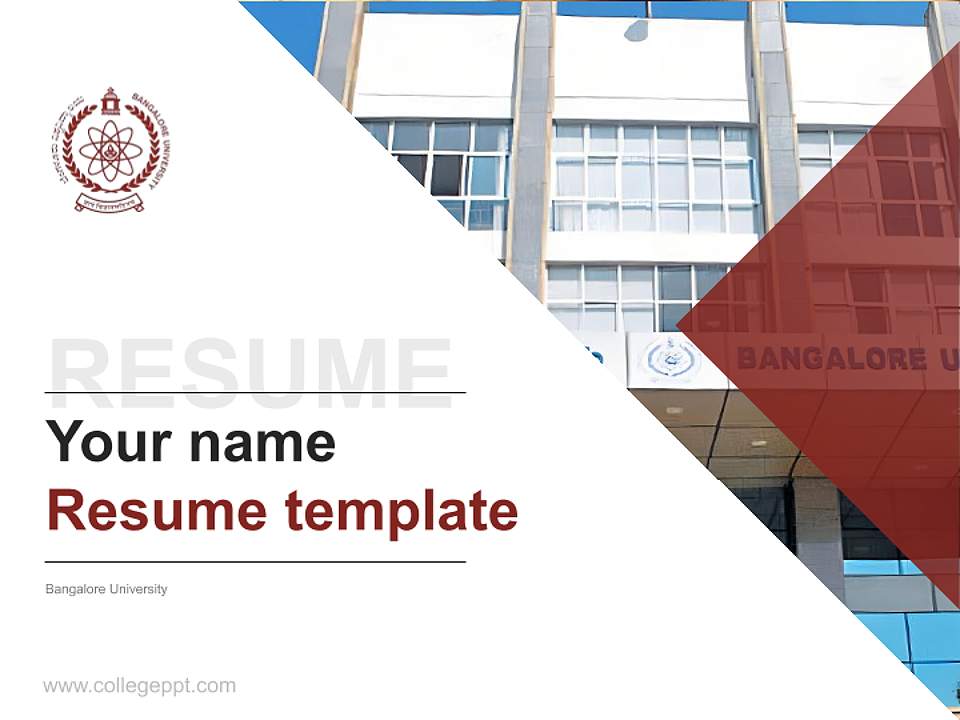 Bangalore University Resume PPT Template4:3 ratio PPT effect preview image5